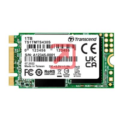Твърд диск Transcend 1TB, M.2 2242 SSD, SATA3 B+M Key, TLC