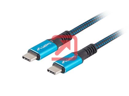 Кабел Lanberg USB-C(M) -> USB-C (M) 4.0 cable 0.5m 100W 8K 30Hz Black-Blue