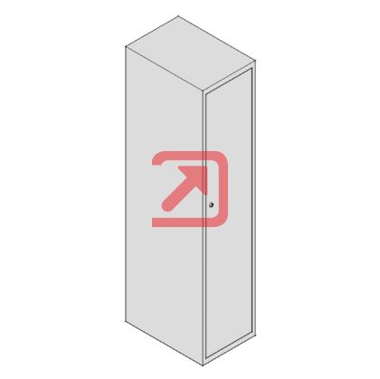 Метален гардероб Wardrobe Star WS11 С 1 отделение, 38x45x185 cm Сив