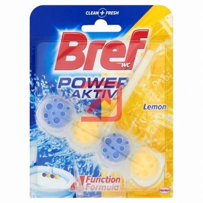 Ароматизатор за тоалетна Bref WC Power Activ Блокче, комплект 50 g, Lemon