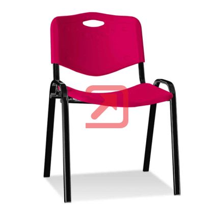 Стол ISO Plastic Black Посетителски, Пластмаса, Червен