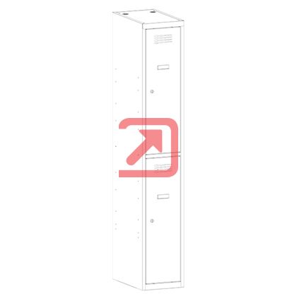 Метален гардероб Malow Wardrobe Locker SUS312W С 2 отделения, 30x50x180 cm Сив