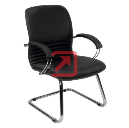 Стол Mirage Steel CF LB Посетителски, Изкуствена кожа, Черен