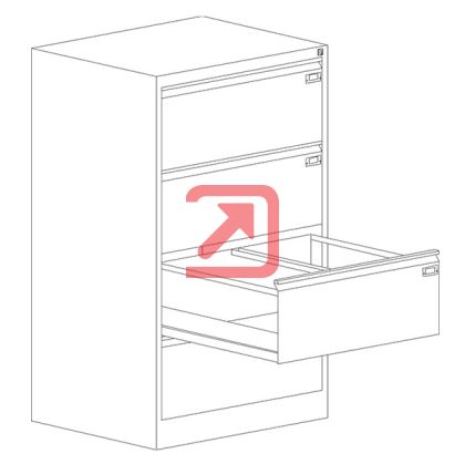 Шкаф за висящи папки Malow File Locker SZK302E Двоен с 4 чекмеджета, 77.5x63x128.5 cm, Сив