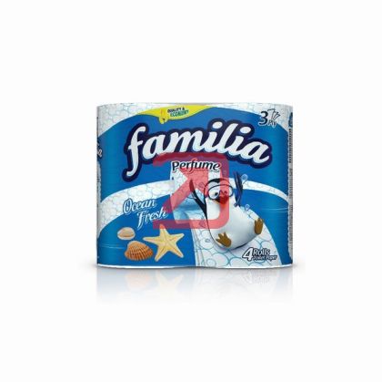 Тоалетна хартия Familia 100% целулоза, трипластова 4 бр. Ocean Fresh