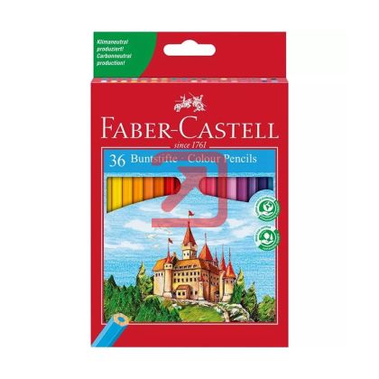 Цветни моливи Faber-Castell Castle Шестоъгълни, 36 цвята