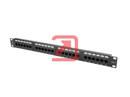 Пач панел Lanberg patch panel 24 port 1U CAT.6, black