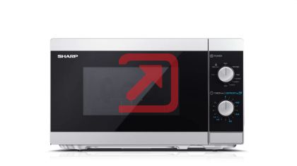 Микровълнова печка Sharp YC-MG01E-S, Manual control, Built-in microwave grill, Grill Power: 1000W, Cavity Material -steel, 20l, 800 W, Silver/Black door, Defrost, Cabinet Colour: Silver