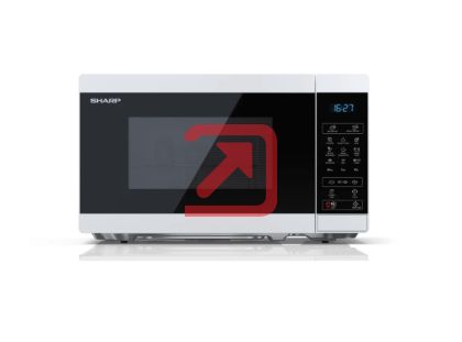 Микровълнова печка Sharp YC-MG02E-W, Fully Digital, Built-in microwave grill, Grill Power: 1000W, Cavity Material -steel, 20l, 800 W, LED Display Blue, Timer & Clock function, Child lock, White door, Defrost, Cabinet Colour: White