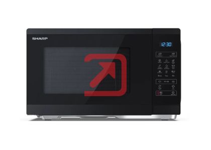 Микровълнова печка Sharp YC-MG252AE-B, Fully Digital, Built-in microwave grill, Grill Power: 1000W, steel/painted grey, 25l, 900 W, Housing Material Microwave-Steel, LED Display Blue, Timer & Clock function, Child lock, Defrost, Cabinet Colour: Black