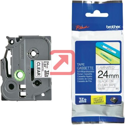 Консуматив Brother TZe-151 Tape Black on Clear, Laminated, 24mm, 8 m - Eco
