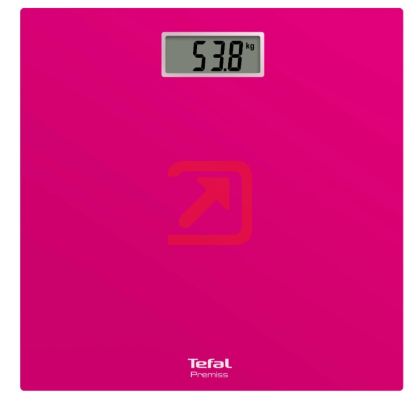 Везна Tefal PP1403V0, Premiss Pink, glass platform (30x30x2cm), 150kg /100 g, display (65x28mm), 1 battery CR 2032