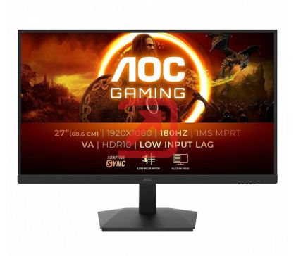 Монитор AOC C27G4ZXU, 27" Curved 1500R VA WLED, 1920x1080@280Hz, 1ms GtG, 0.3msMPRT, 300cd m/2, 4000:1, 80M:1 DCR, Adaptive Sync, FlickerFree, Low Blue Light, 2Wx2, Tilt, Height Adjust, Swivel, 2xHDMI, DP, USB hub