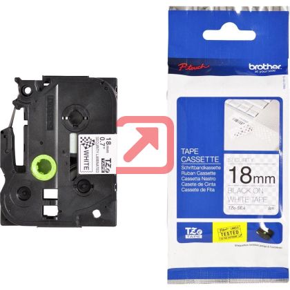 Консуматив Brother TZe-SE4 Tape Black on White, Security Tape, 18mm - Eco