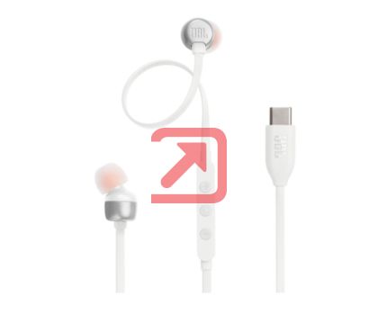 Слушалки JBL T310C WHT USB-C In-ear headphones