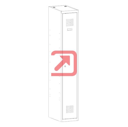 Метален гардероб Malow Wardrobe Locker SUM310W С 1 отделение, 30x50x180 cm Сив