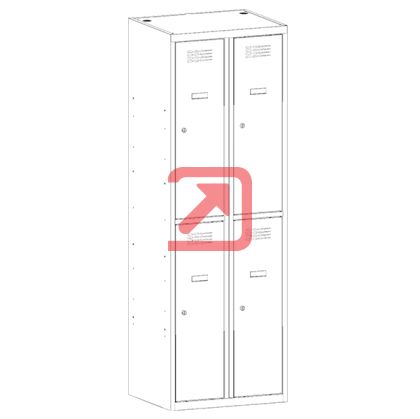 Метален гардероб Malow Wardrobe Locker SUS322W С 4 отделения, 60x50x180 cm Сив