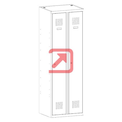 Метален гардероб Malow Wardrobe Locker SUM320W С 2 отделения, 60x50x180 cm Сив