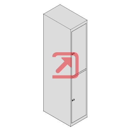 Метален гардероб Wardrobe Star WS12 С 2 отделения, 38x45x185 cm Сив