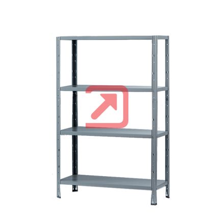 Метален стелаж Без болтове, 4 рафта до 30 kg/рафт, 75х30х145 cm Сив