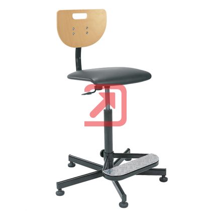 Стол Werek Plus Foot Base Работен, Шперплат и изкуствена кожа, Черен