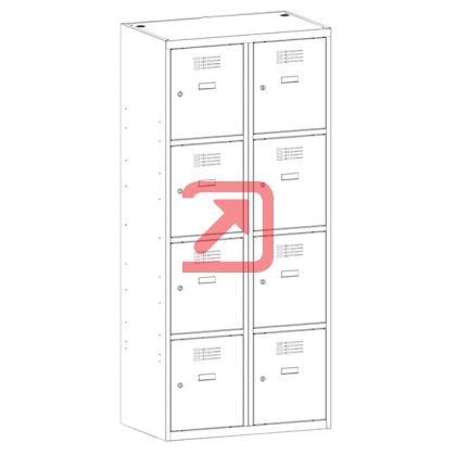 Метален гардероб Malow Wardrobe Locker SUS424W С 8 отделения, 80x50x180 cm Цвят по избор