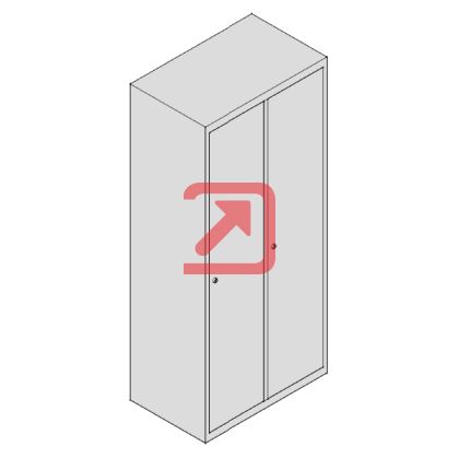 Метален гардероб Wardrobe Star WS22 С 2 отделения, 76x45x185 cm Сив