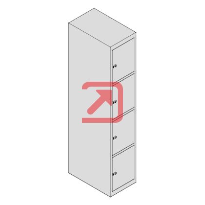 Метален гардероб Wardrobe Star WS14 С 4 отделения, 38x45x185 cm Сив