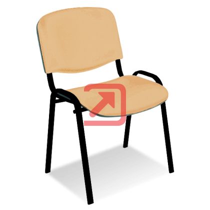 Стол ISO Black Посетителски, Изкуствена кожа, Слонова кост