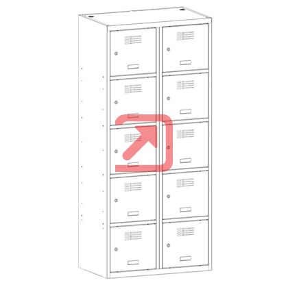 Метален гардероб Malow Wardrobe Locker SUS425W С 10 отделения, 80x50x180 cm Цвят по избор