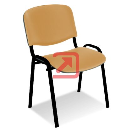 Стол ISO Black Посетителски, Изкуствена кожа, Бежов