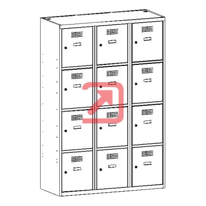 Метален гардероб Malow Wardrobe Locker SUS434W С 12 отделения, 120x50x180 cm Сив