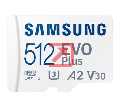 Памет Samsung 512GB micro SD Card EVO Plus with Adapter, UHS-I interface, Read Speed up to 160MB/s