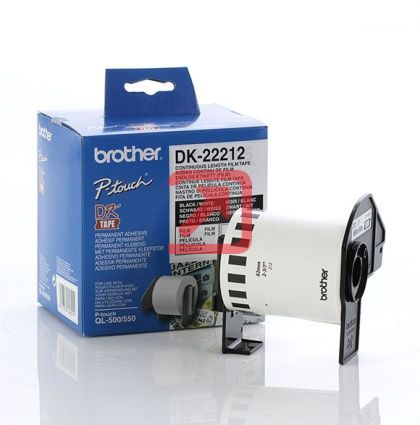 Консуматив Brother DK-22212 White Continuous Length Film Tape 62mm x 15.24m, Black on White