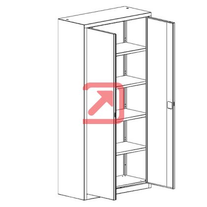 Метален шкаф Malow Office Locker SBM 202 С четири рафта, 80x43.5x199 cm Сив