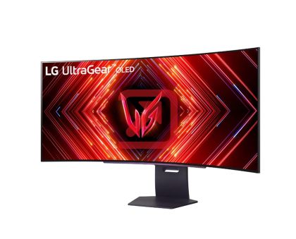 Монитор LG 45GS95QE-B, 44.5" Ultragear OLED 0.03ms (GtG), 21:9 Curved Gaming WQHD+ (3440x1440), 240HZ, 1500000:1, 1300 cd/m2, DCI-P3 98%, AMD FreeSync, NVIDIA G-Sync, VRR, HDR 400 ,PBP&PIP, USB Down/Up-stream, HDMI, DisplayPort, Tilt, Black