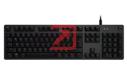 Клавиатура Logitech G512 Keyboard, GX Brown Tactile, Lightsync RGB, USB Passthrough Data/Power, Alumium Alloy, Game Mode, Black Carbon