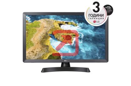 Монитор LG 24TQ510S-PZ, 23.6" WVA, LED, Smart webOS, TV Tuner DVB-T2/C /S2, 1000:1, Mega DFC, 200cd, 1366x768, AI SOUND, WiFi, HDMI, Bluetooth, USB 2.0, HOTEL MODE, AirPlay, Speaker 2x5W, Black