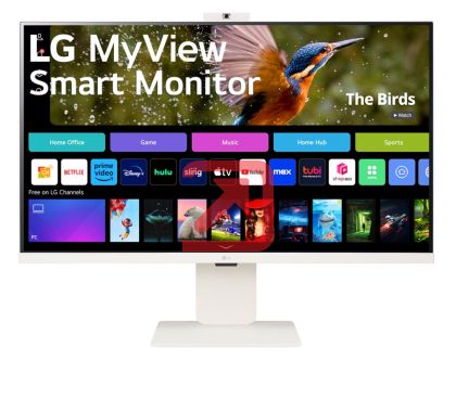 Монитор LG 32SR85U-W, 31.5" IPS Smart webOS, Full HD Web cam, AG, 5ms, 1000:1, 400cd/m, DCI-P3 95%, 4K UHD (3840x2160), ThinQ, HDR 10, HDMI, USB Type-C-PD 90W, Wi-Fi B/in, AirPlay 2, Bluetooth, Speakers 5W x 2, Height Adjustable, Tilt, White