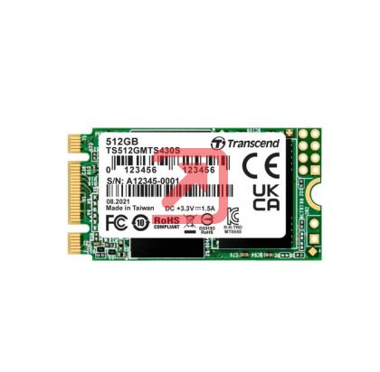 Твърд диск Transcend 512GB, M.2 2242 SSD, SATA3 B+M Key, TLC