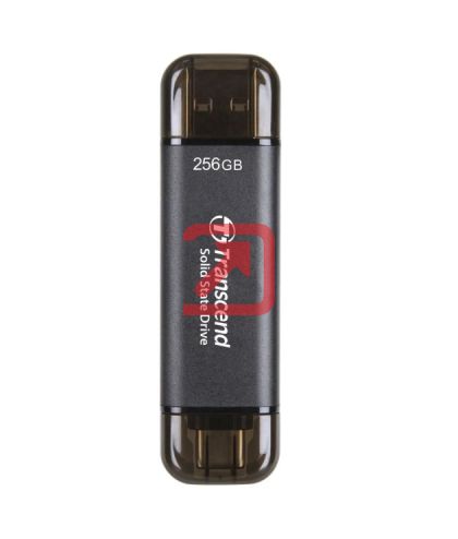 Твърд диск Transcend 256GB, External SSD, ESD310C, USB 10Gbps, Type C/A, Black