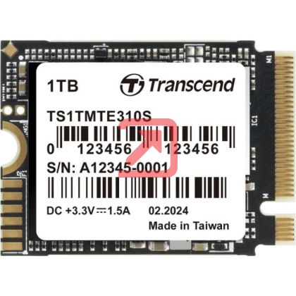 Твърд диск Transcend 1TB, M.2 2230, PCIe Gen4x4, NVMe, 3D TLC, DRAM-less