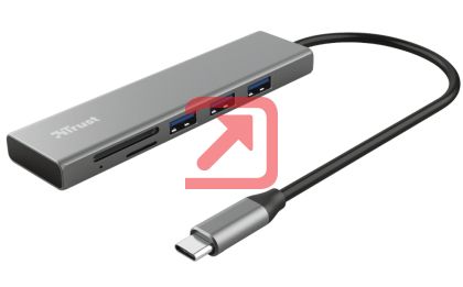 USB хъб TRUST Halyx Fast USB-C Hub & Card Reader