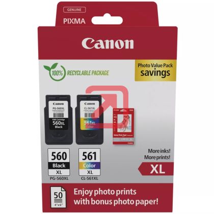 Консуматив Canon PG-560XL / CL-561XL PVP + Canon Photo Paper Variety Pack A4 & 10 x 15cm (VP-101)