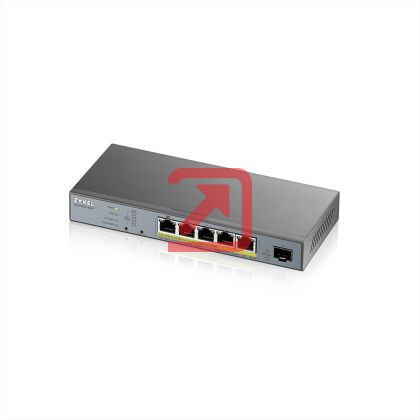 Комутатор ZyXEL GS1350-6HP, 6 Port managed CCTV PoE switch, long range, 60W, 802.3BT
