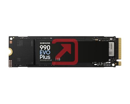Твърд диск Samsung SSD 990 EVO Plus 1TB PCIe 4.0 NVMe 2.0 M.2 V-NAND 3-bit MLC, 256-bit Encryption, Read 7150 MB/s Write 6300 MB/s 