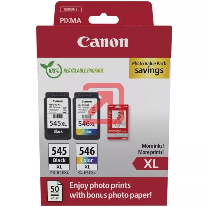Консуматив Canon PG-545XL/CL-546XL PVP + Canon Photo Paper Variety Pack A4 & 10 x 15cm (VP-101)