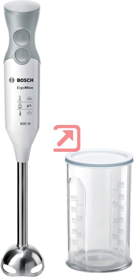 Пасатор Bosch MSM66110, Blender, ErgoMixx, 600 W, Included transparent ...