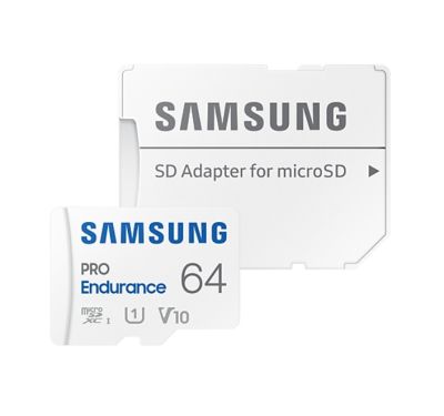 Памет Samsung 64 GB micro SD PRO Endurance, Adapter, Class10, Waterproof, Magnet-proof, Temperature-proof, X-ray-proof, Read 100 MB/s - Write 30 MB/s