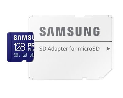 Памет Samsung 128GB micro SD Card PRO Plus with Adapter, UHS-I, Read 180MB/s - Write 130MB/s